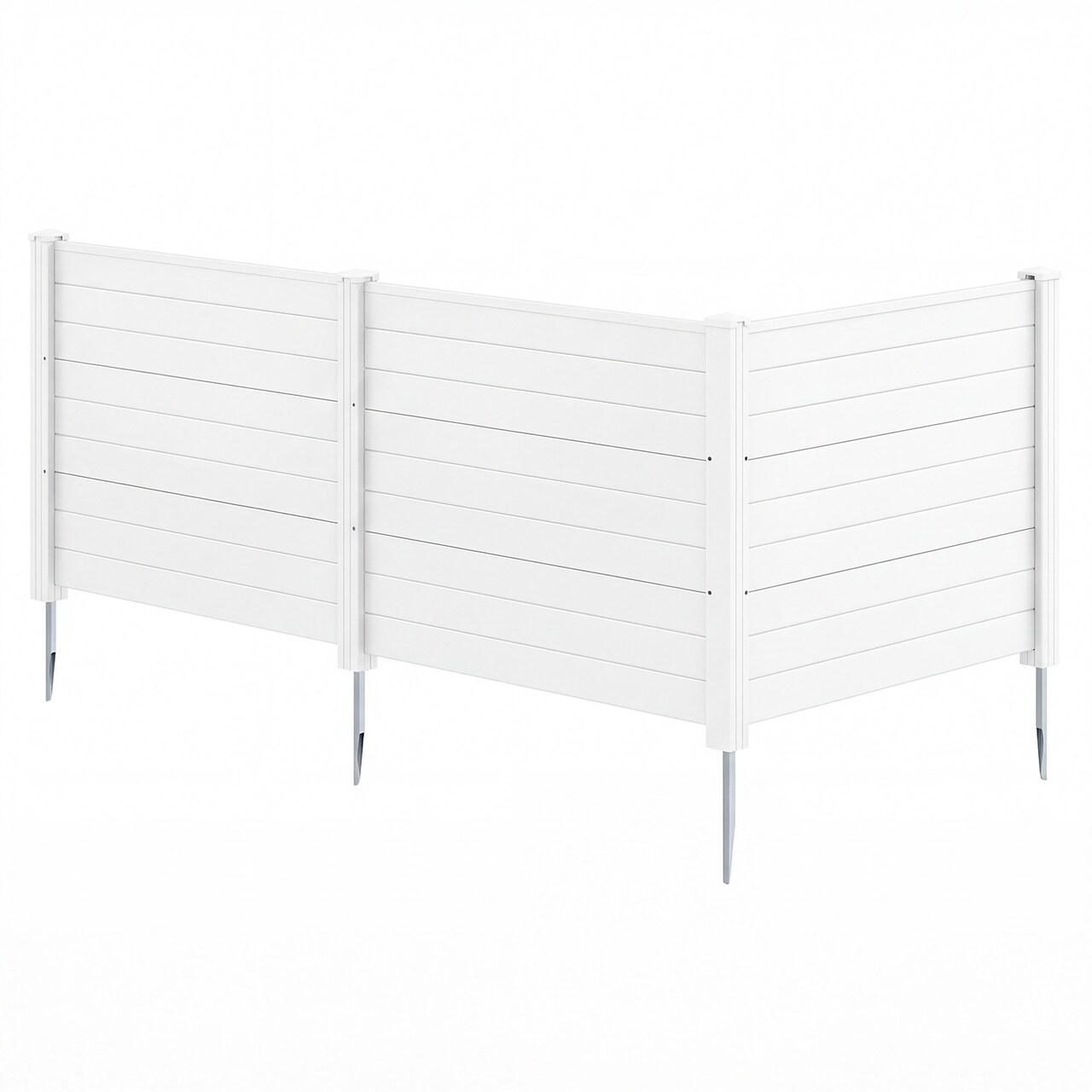 Outdoor Privacy Fence Panels No-Dig 3-Panel Set with Metal Ground Stakes